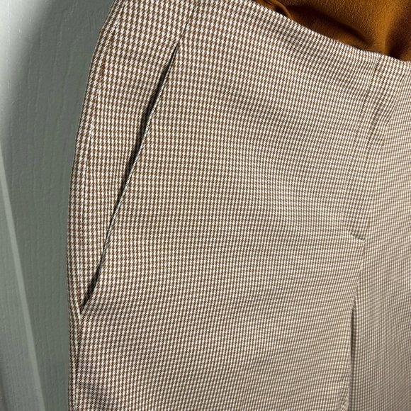 Piazza Sempione Brown and White Checkered Pants - Picture 3 of 6